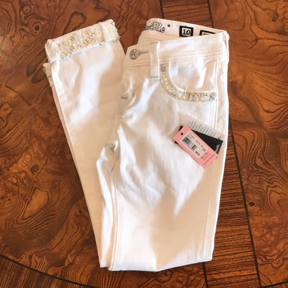 Miss Me Cuffed Skinny White w/Bling NWT super cute - Picture 3 of 8